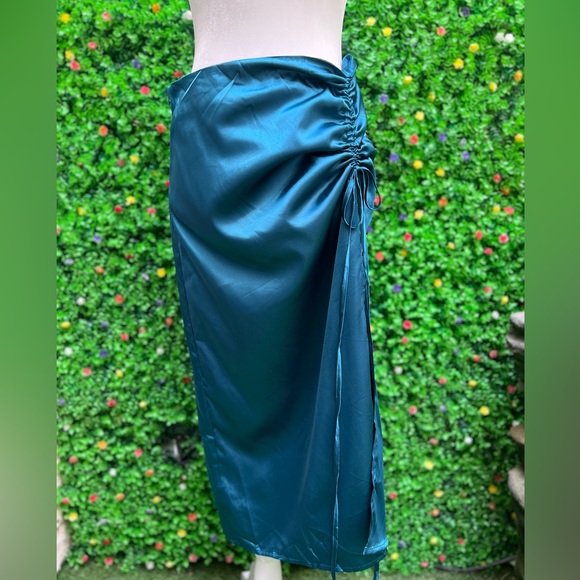 Cider Satin  Drawstring Midi Skirt - Picture 5 of 9